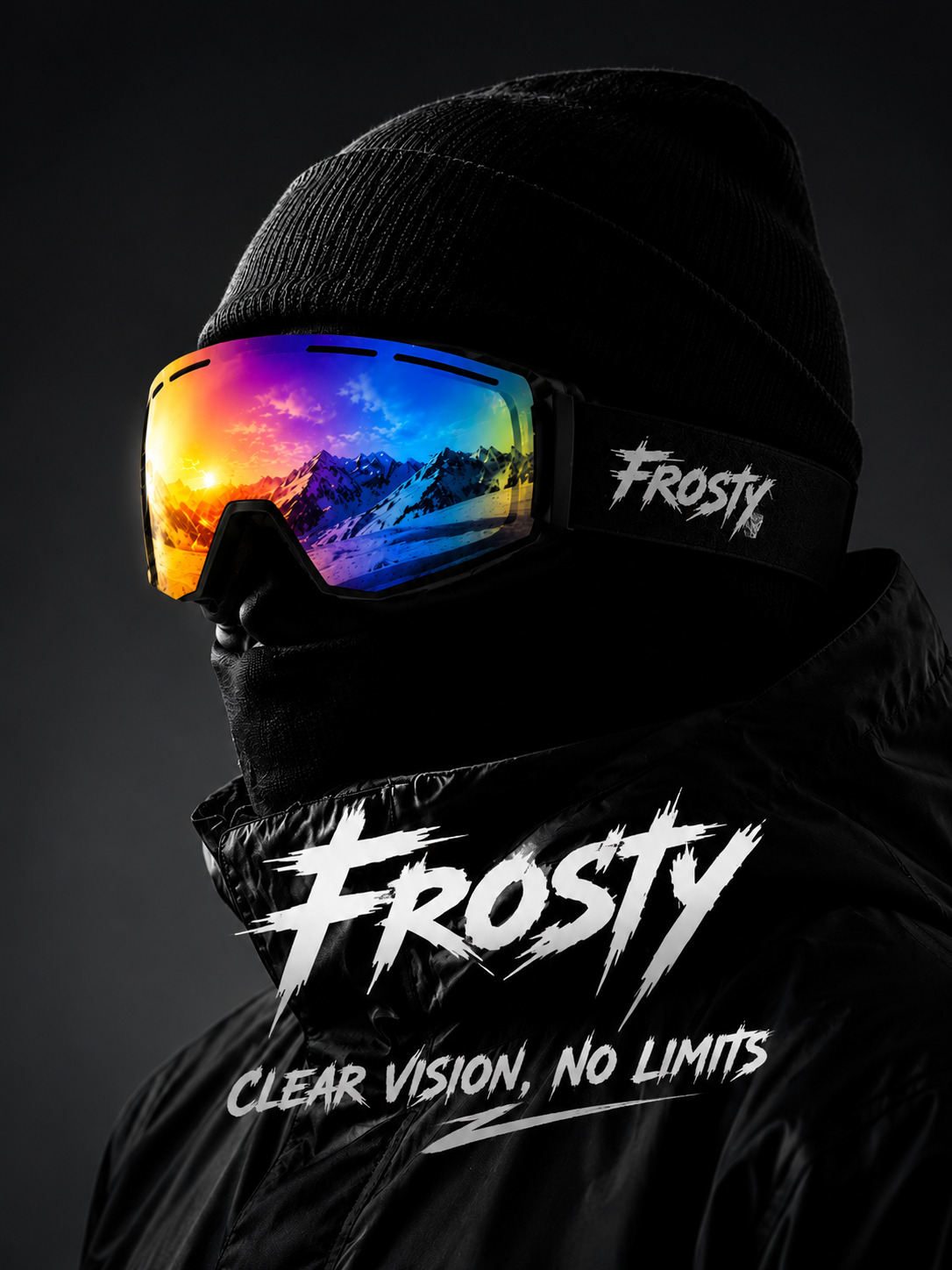 Frosty ski goggles brand ad