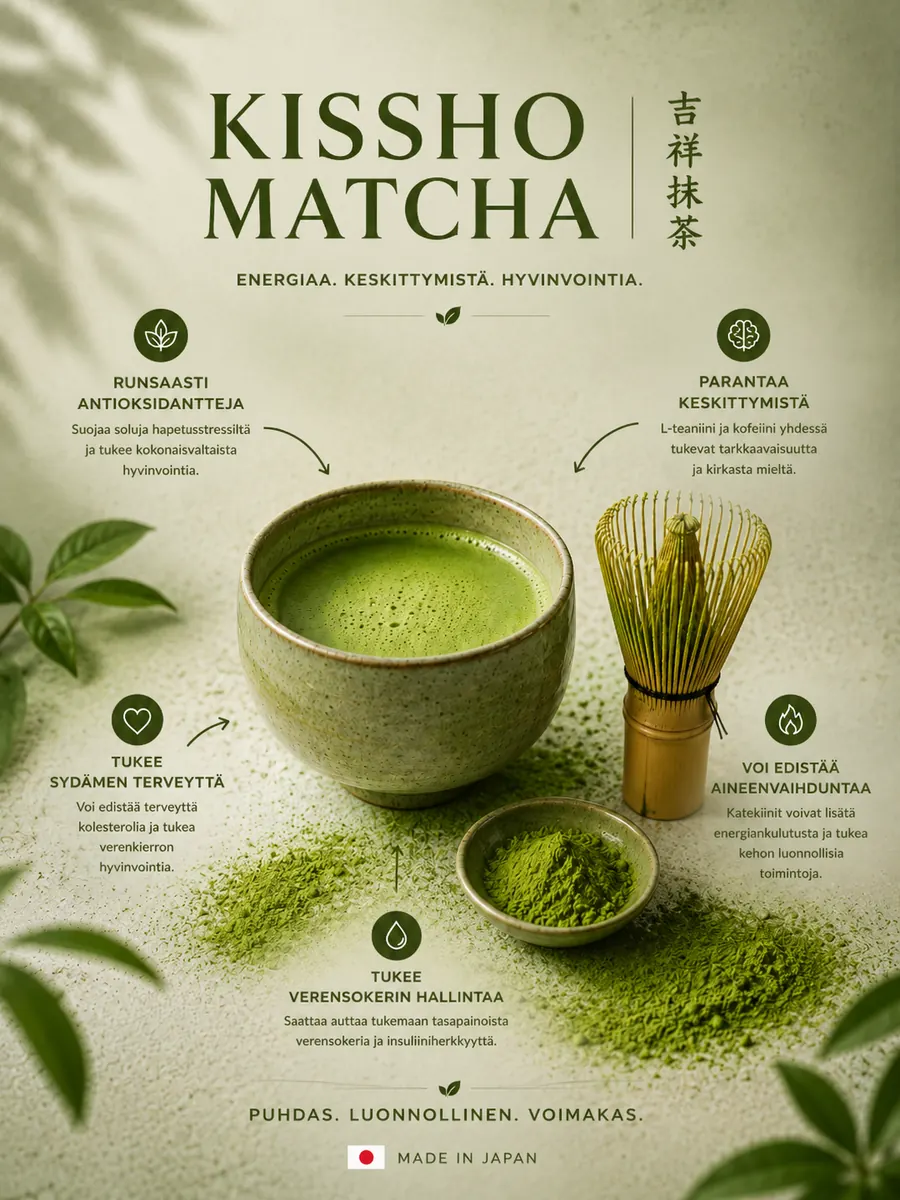 Kissho Matcha -teebrändin mainos