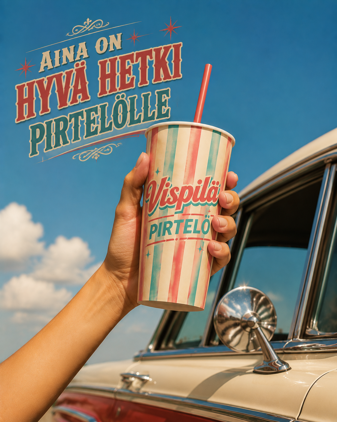 Vintage-style milkshake ad