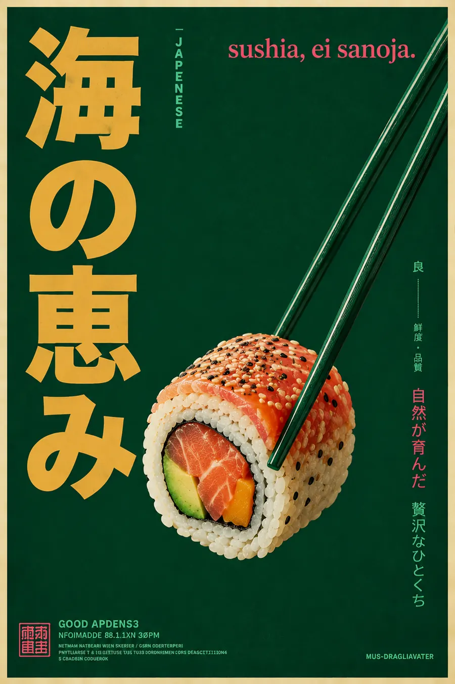 Japanilaisen sushiravintolan mainos