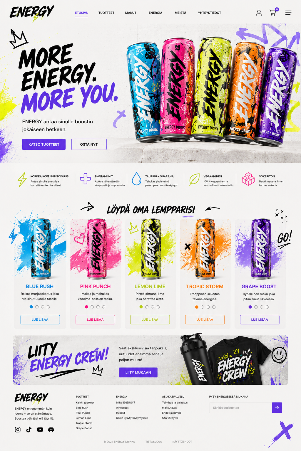 Energy drink brand website